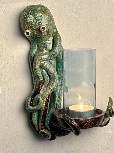 Oktopus-Wandobjekt aus Keramik, Handwerk Lanzarote